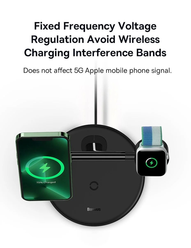 Đế Sạc Không Dây Từ Tính Thông Minh Baseus Swan 3-in-1 Wireless Magnetic Charging Bracket 20W Universal version