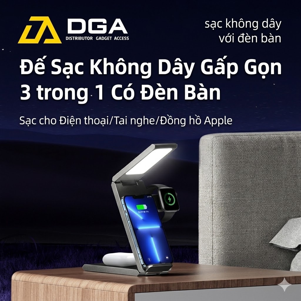 Đế sạc không dây USAMS CD181 15W 3in1