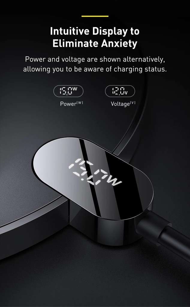 Đế Sạc Nhanh Không Dây Baseus Digital LED Display Gen 2 Wireless Charger 15W