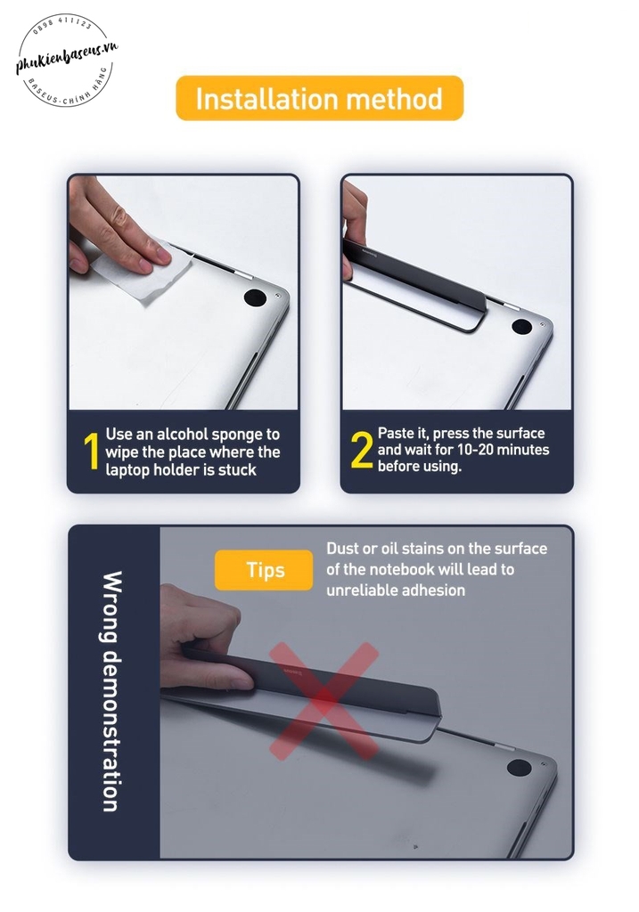 Đế tản nhiệt dạng xếp, siêu mỏng Baseus Papery Notebook Holder