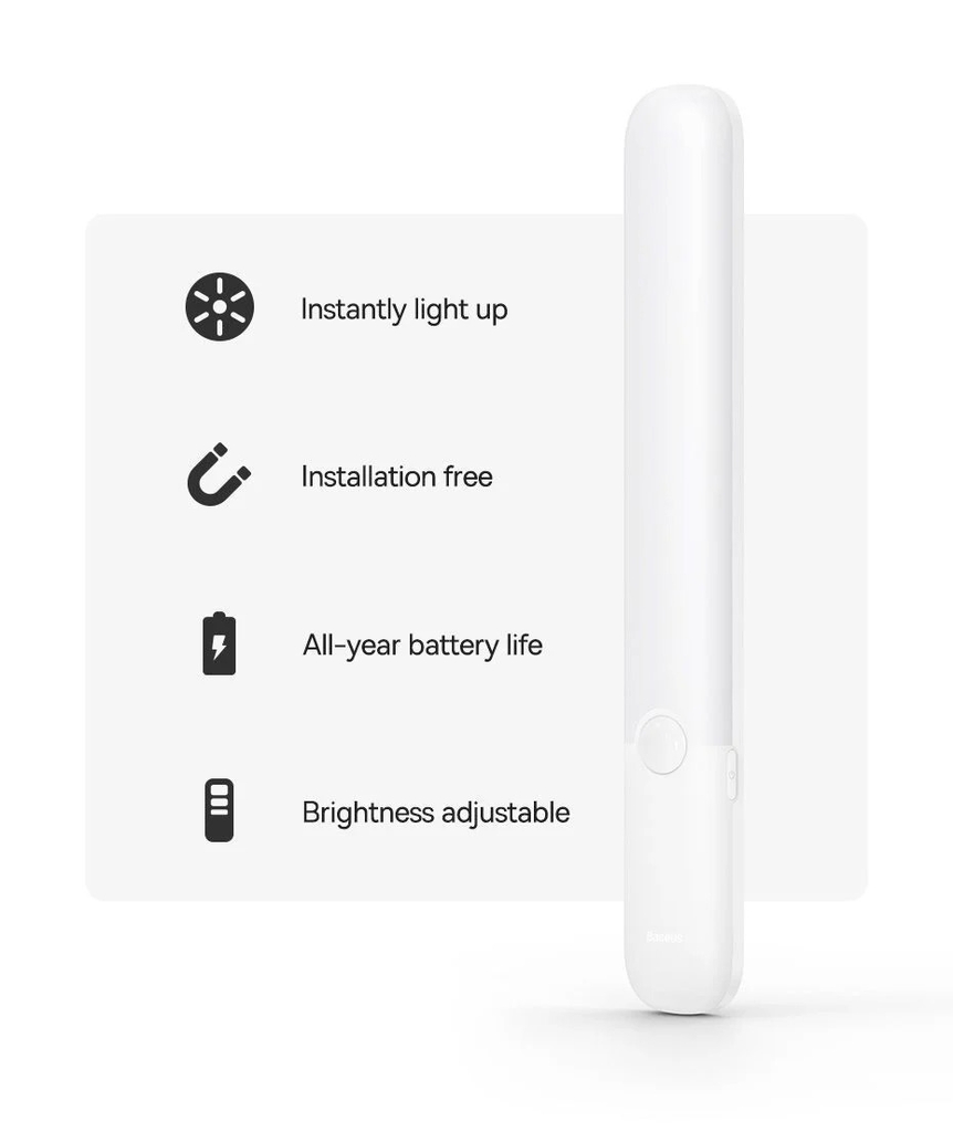 Đèn Cảm Ứng Thông Minh Baseus Sunshine Series PIR Motion Sensor Semiarc Wardrobe Light