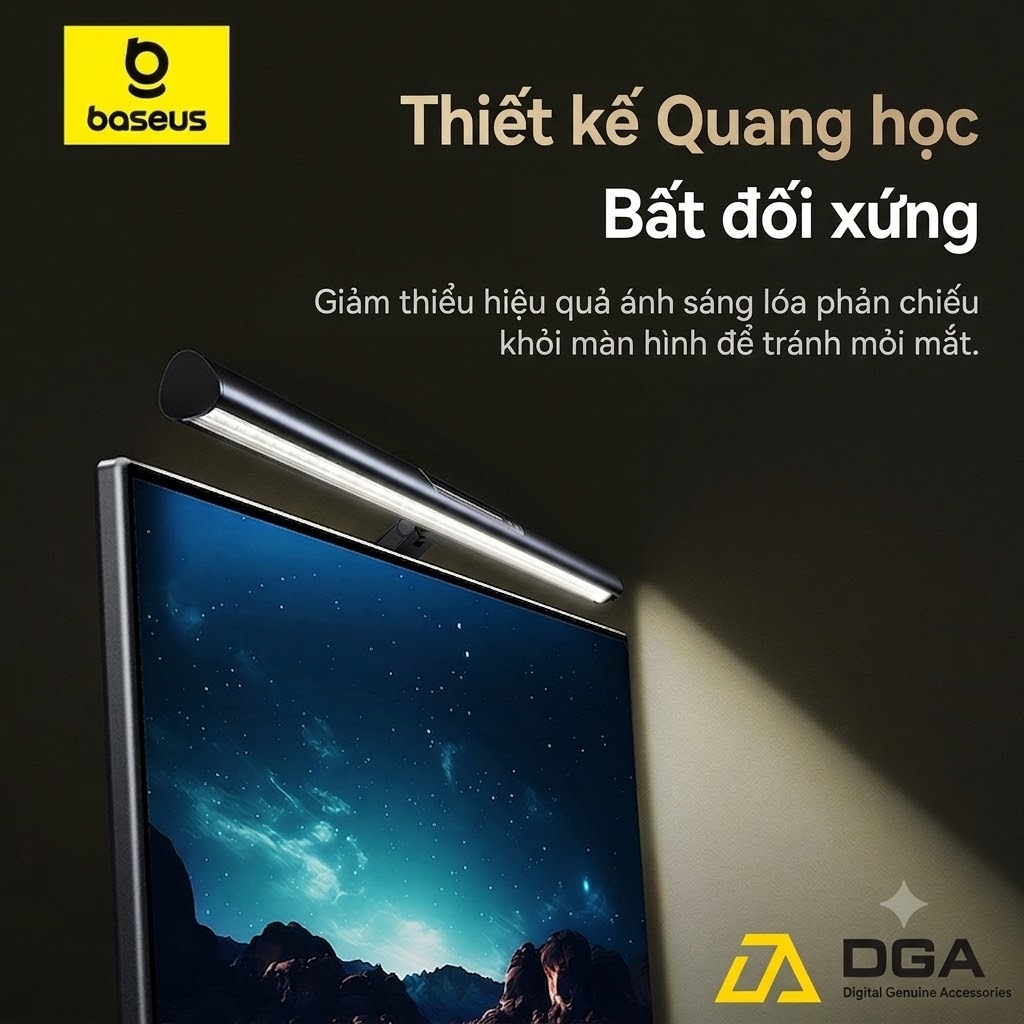 Đèn treo màn hình Baseus i-wok 3 Series Asymmetric Light Source Magnetic Screen Hanging Light (Ra > 95, i wok 3 Series)