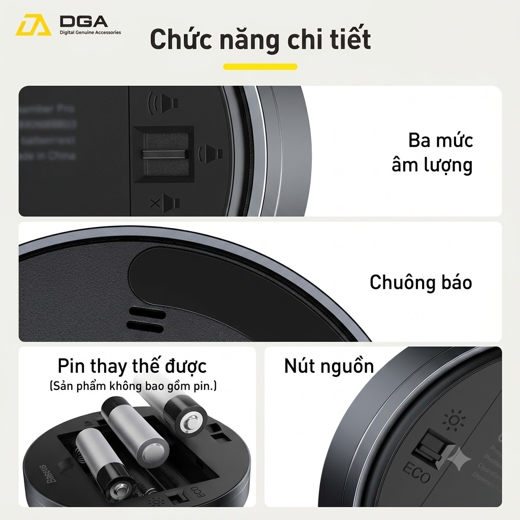 Đồng hộ hẹn giờ đếm ngược Baseus Heyo Rotation LED Countdown Timer