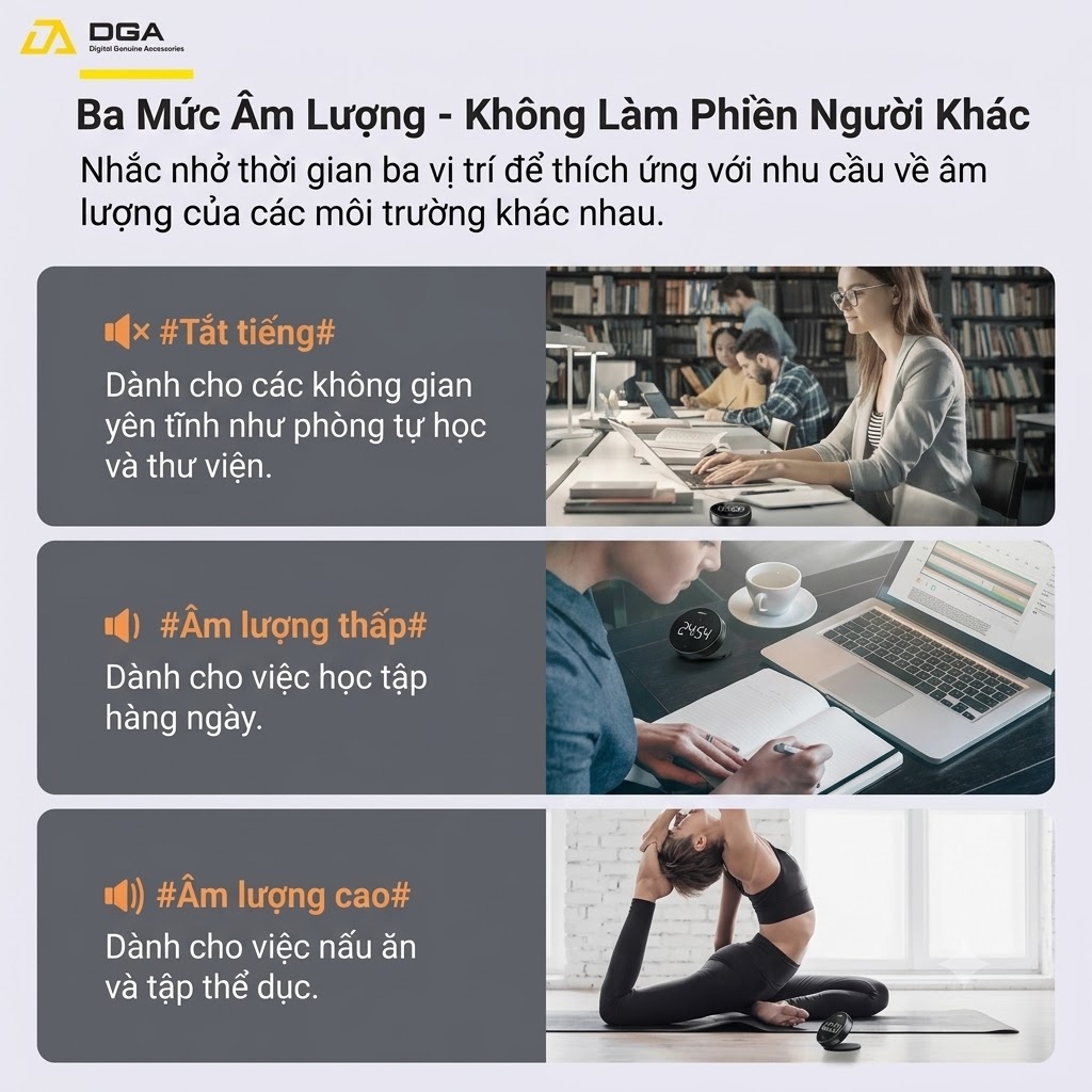 Đồng hộ hẹn giờ đếm ngược Baseus Heyo Rotation LED Countdown Timer