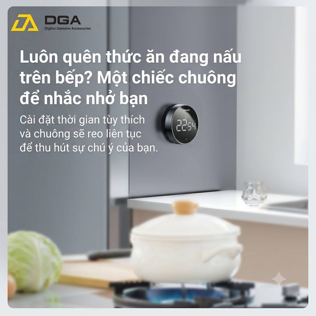 Đồng hộ hẹn giờ đếm ngược Baseus Heyo Rotation LED Countdown Timer