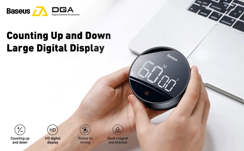 Đồng hộ hẹn giờ đếm ngược Baseus Heyo Rotation LED Countdown Timer Pro