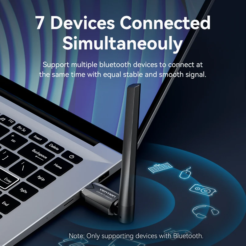 USB Wi-Fi + Bluetooth Tốc độ cao VENTION KDU/KDT ( WiFi Dual Band + Bluetooth5.0)