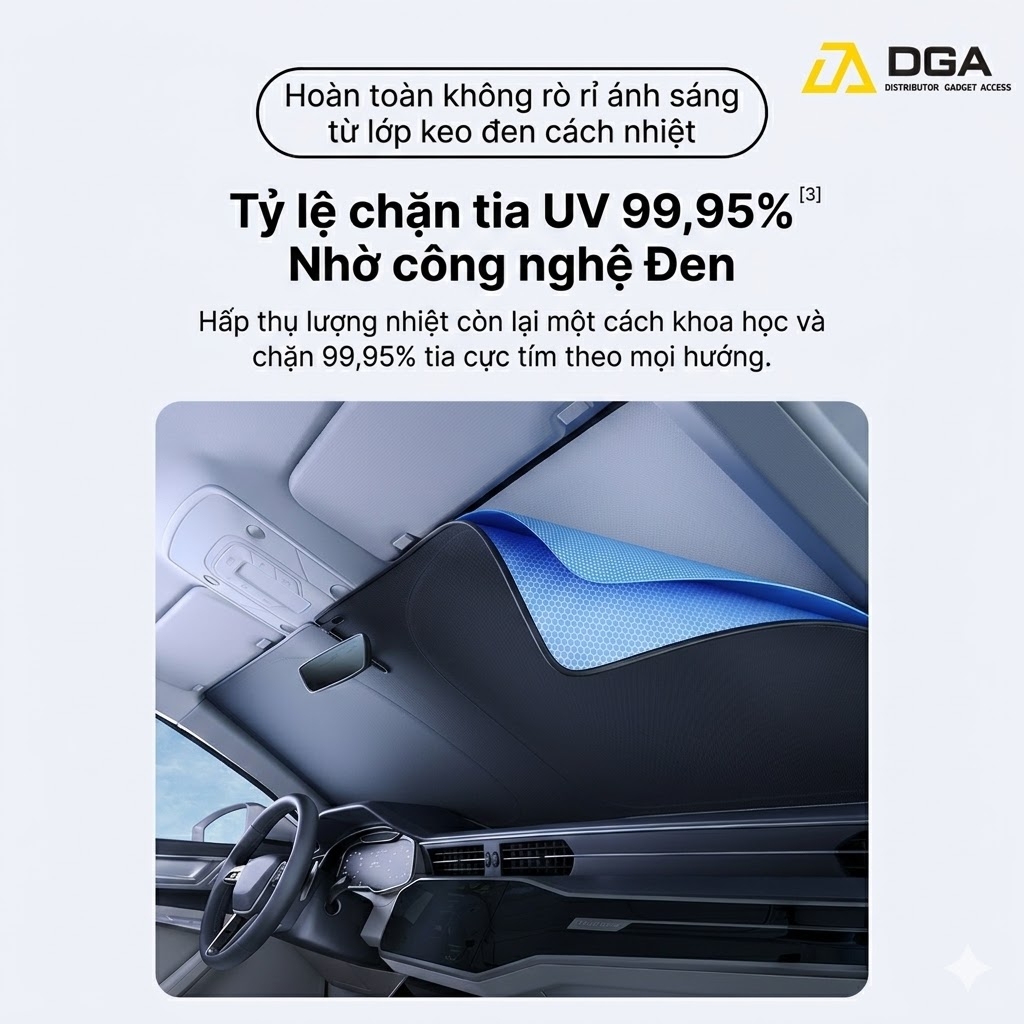 Dù Che Nắng Cửa Kính Trước Có Thể Xếp Lại Dùng Cho Xe Ô Tô Baseus GoTrip DT1 (Self-developed BSC Cooling Tech, >99.95% UV Blocking Rate, UPF2000+ Sun Protection)