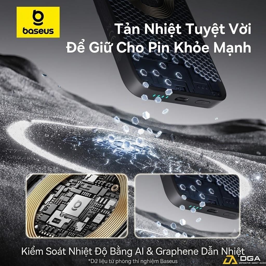 Pin sạc dự phòng Baseus EnerFill FM11 Ultra-Mini Magnetic Power Bank 10000mAh 22.5W (CCC / 3C Certification, Includes Simple Cable Type-C to Type-C 20V/3A 30cm)