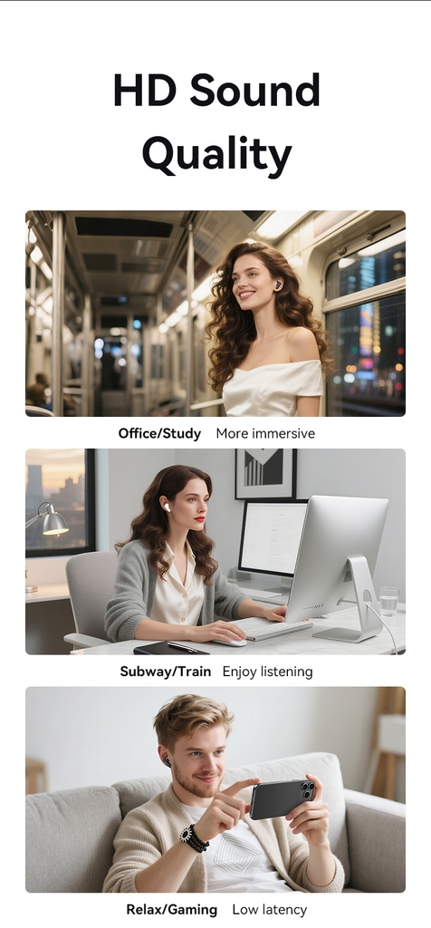 Tai Nghe Bluetooth TWS USAMS Echo E05 (Bluetooth v6.0, 3.5H, 3D Surround Stereo Sound, Low latency)