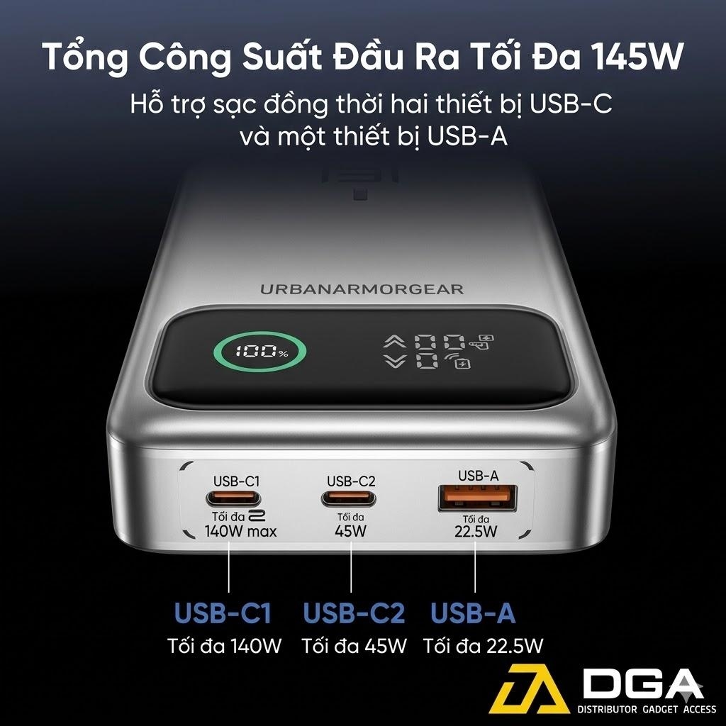 Sạc Dự Phòng Movespeed M25 PRO 25000mAh 145W Cho Laptop MacBook