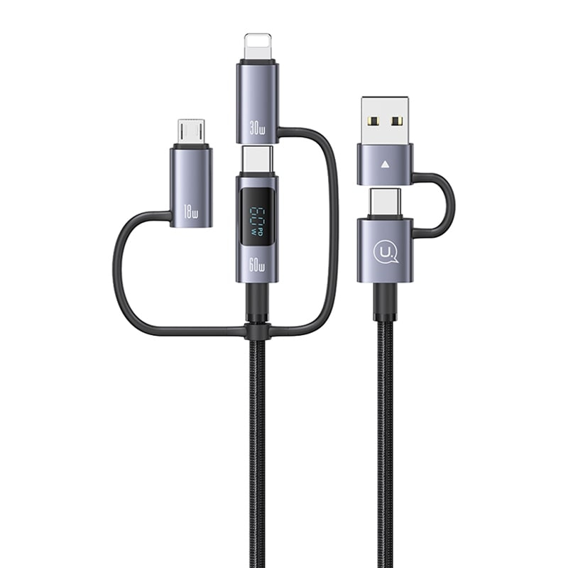 Cáp Sạc Đa Năng USB C 2 Ra 4 Cổng USAMS SJ713 60W Màn Hình LED truyền data