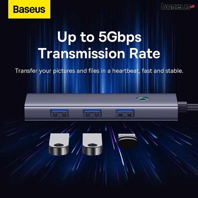 Baseus UltraJoy Series 5-Port HUB Docking Station Space Grey（Type-C to HDMI4K@30Hz*1+USB 3.0*3+PD*1)