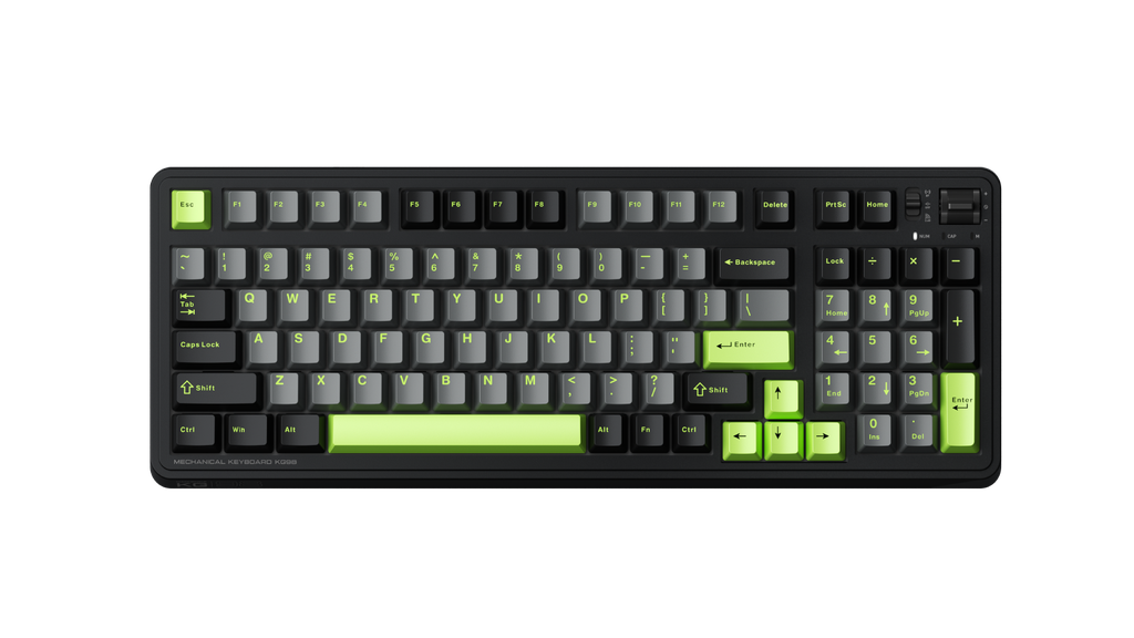 Bàn phím cơ Machenike KG98 Tri-mode Purple Gold switch