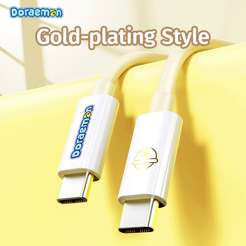 Cáp Sạc Nhanh Cho iPhone 14/15 Series ROCK Doraemon Fast Charging Cable (1M, 100W/6A, Doraemon Authentic Licensed)