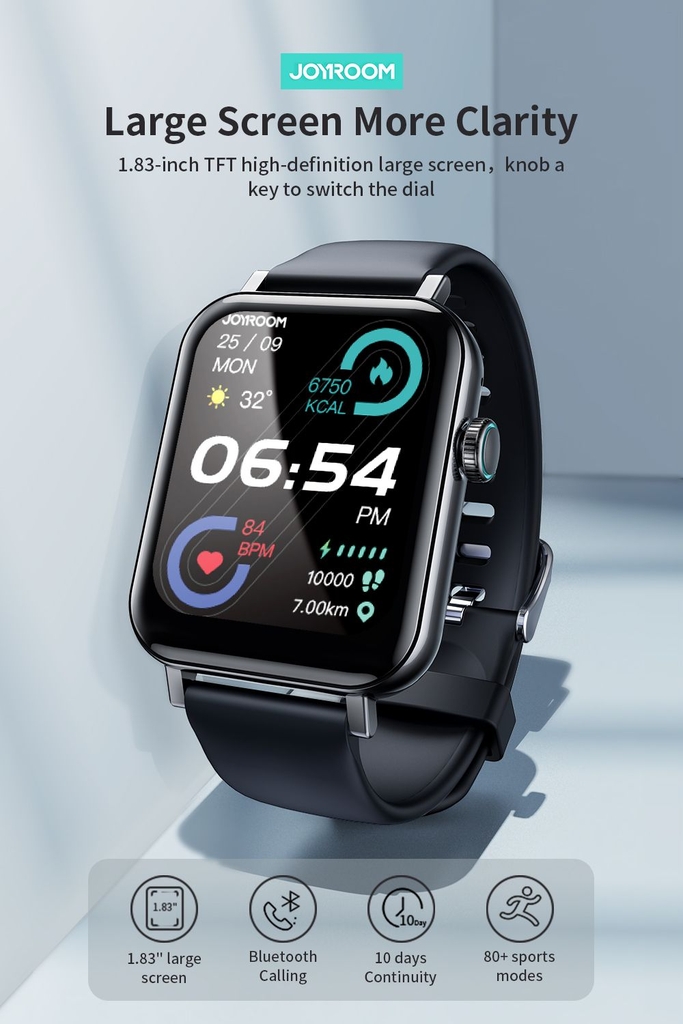 Đồng hồ thông minh  Joyroom FT5 Fit-Life Series Smart Watch  Black