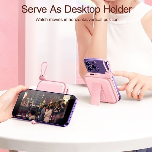 Sạc dự phòng Joyroom Jelly Cuties Series 22.5W Power Bank 10000mAh tích hợp 2 dây sạc USBC + iPhone