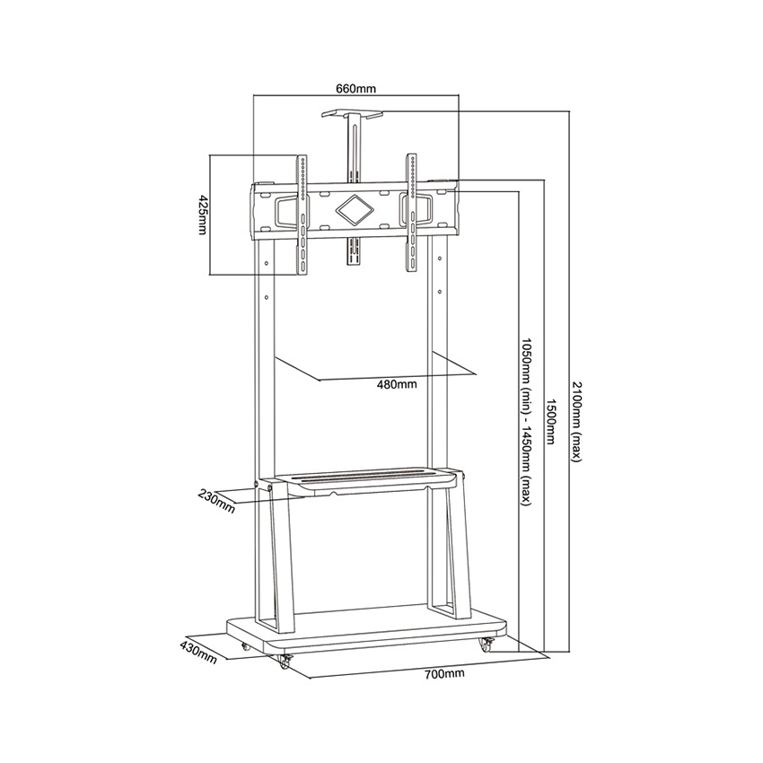Khung treo tivi 75 inch di dộng GL G1700-1P