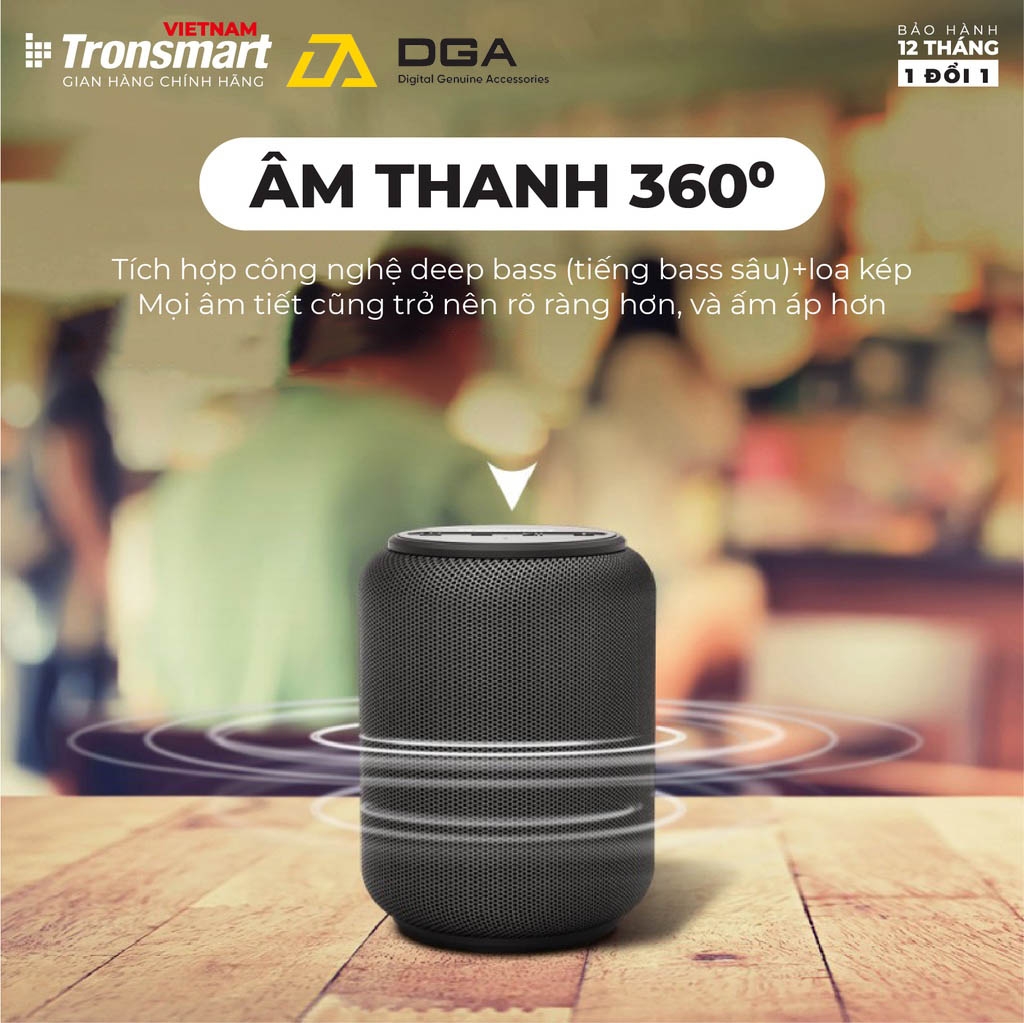 Loa bluetooth không dây Bluetooth 5.0 Tronsmart Element T6 Mini 15W Chống nước IPX6