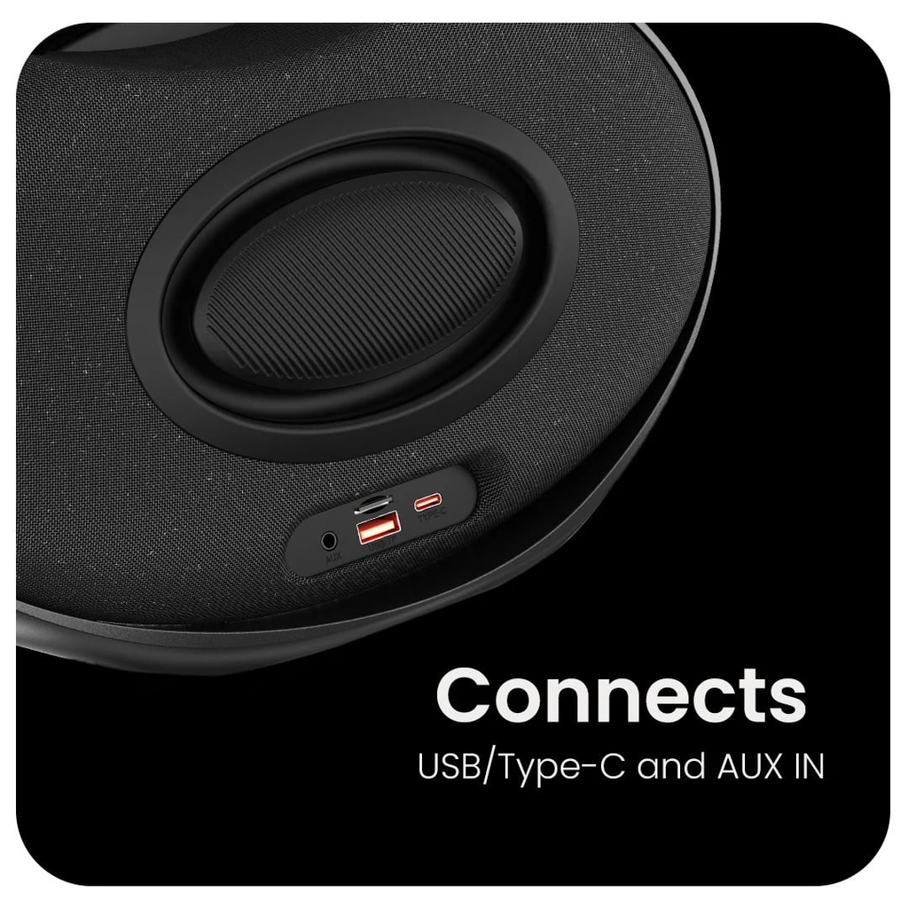 Loa Di Động Không Dây HiFuture ORBIT 80W (Bluetooth v.5.4, 8H, 8000mAh, RGB LED Light, Connects USB/Type-C and AUX IN, DSP, DynaBoost™ Technology, TWS Mode)