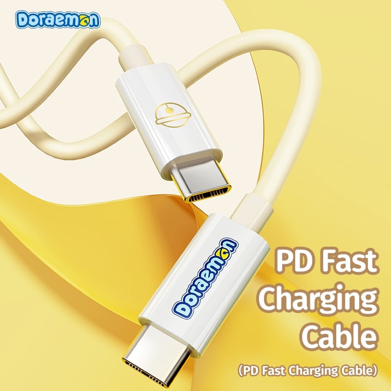 Cáp Sạc Nhanh Cho iPhone 14/15 Series ROCK Doraemon Fast Charging Cable (1M, 100W/6A, Doraemon Authentic Licensed)