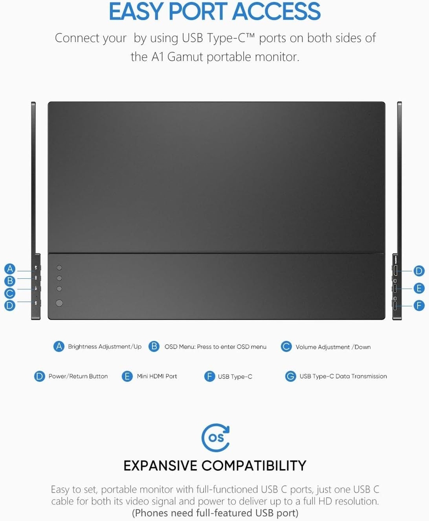 Màn hình di động ARZOPA A1 GAMUT