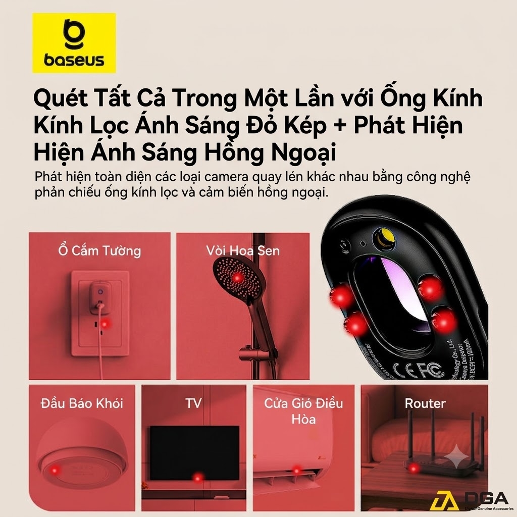 Máy Dò Hồng Ngoại Phát Hiện Camera Baseus Heyo Series II Camera Detector