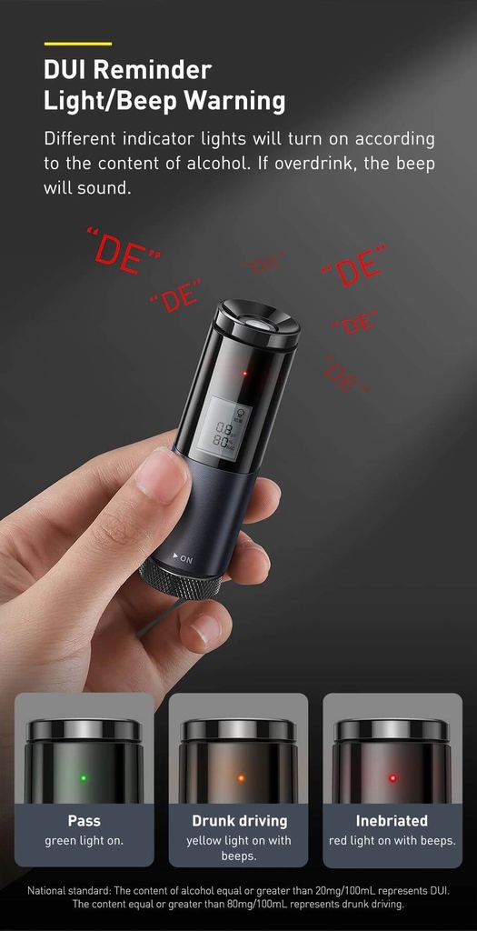 Máy đo nồng độ cồn Baseus Digital Alcohol Tester