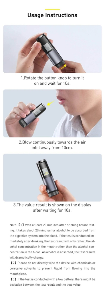 Máy đo nồng độ cồn Baseus Digital Alcohol Tester