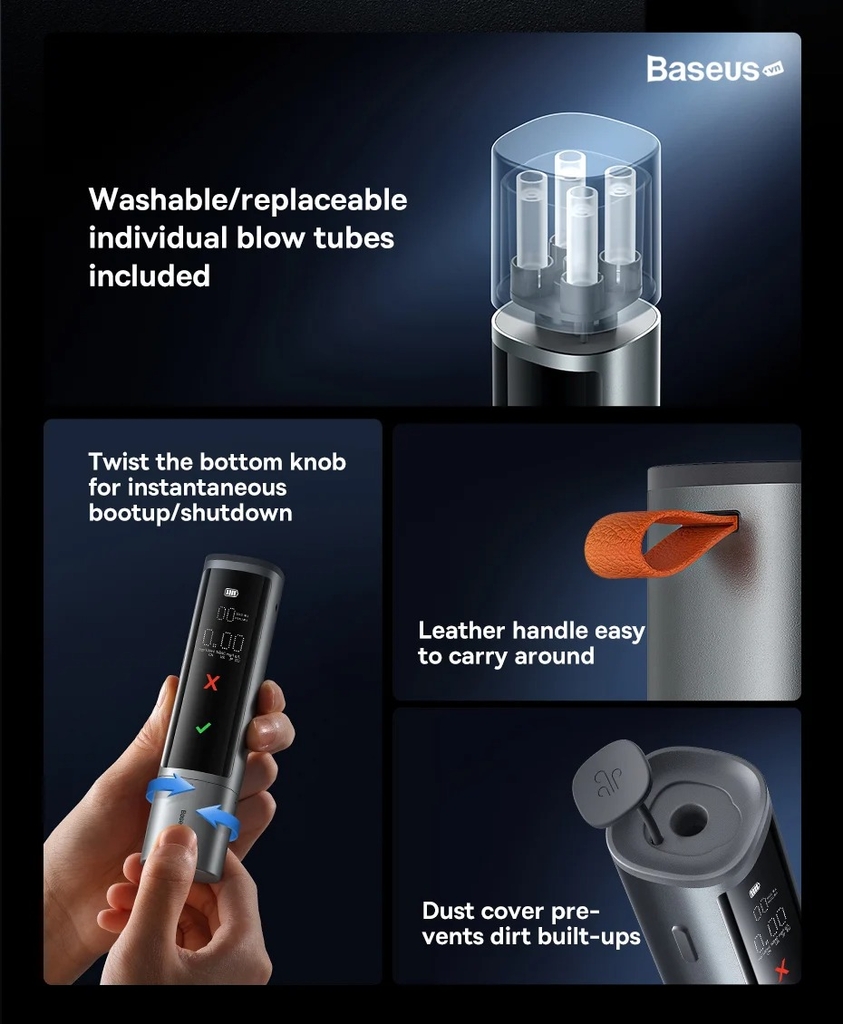 Máy đo nồng độ cồn tự động Baseus SafeJourney Pro Series Breathalyzer (màn hình LED USB)