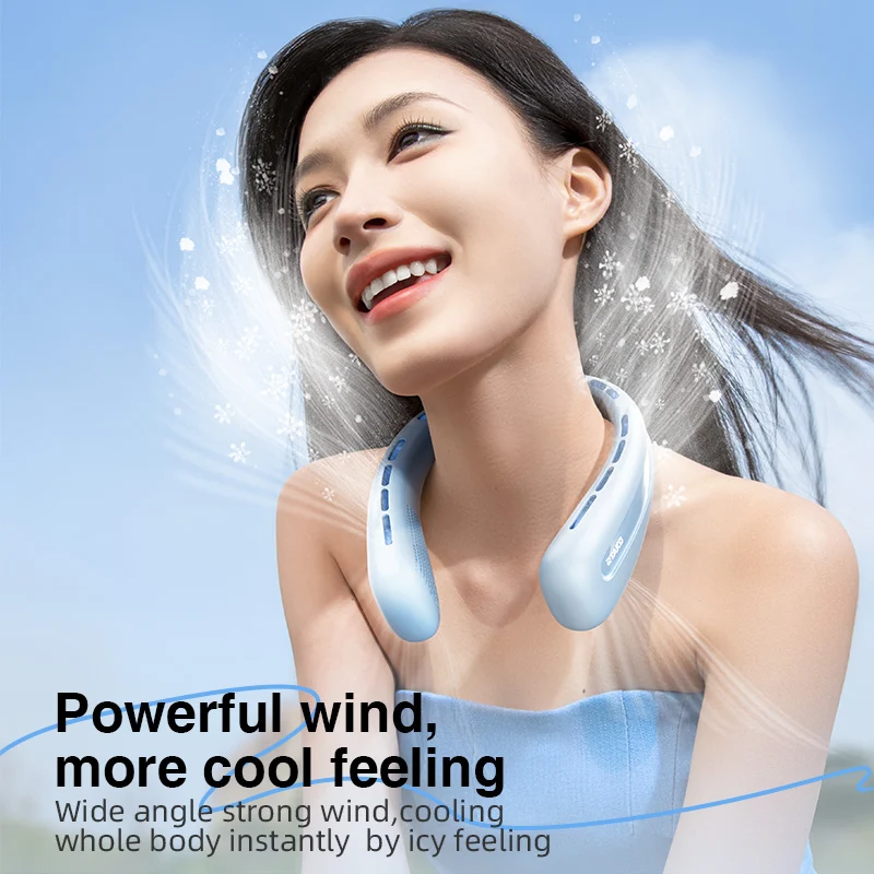 Quạt mini đeo cổ RTAKO N03 Wide Ice Ring Hanging Neck Fan 3600mah (3-Gear)