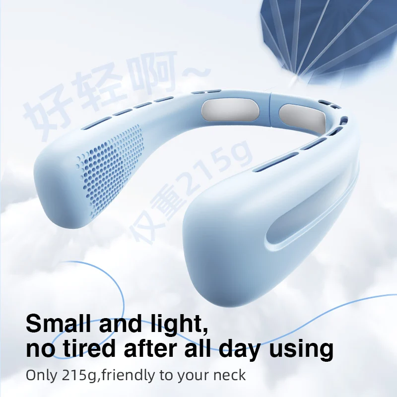 Quạt mini đeo cổ RTAKO N03 Wide Ice Ring Hanging Neck Fan 3600mah (3-Gear)