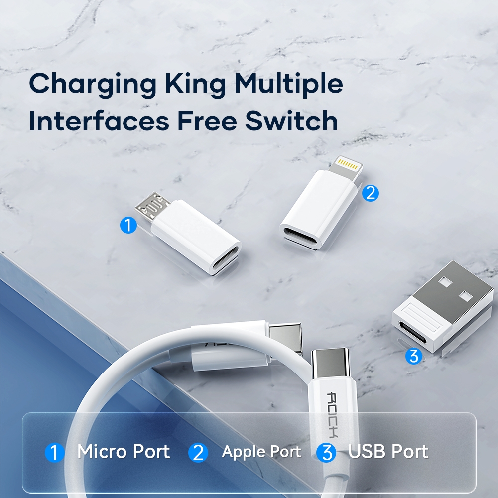 Hộp Cáp Sạc Đa Năng ROCK Multifunctional Storage Bracket Set (Tích Hợp Bộ Đầu chuyển, PD 60W)