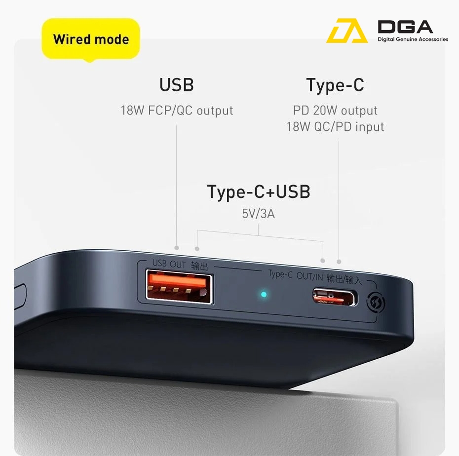 Sạc dự phòng không dây tích hợp nam châm Baseus Magnetic Wireless Quick Charging Power Bank sạc nhanh