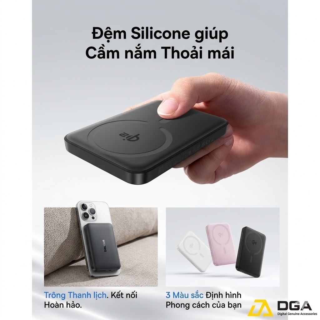 Pin Dự Phòng Không Dây Baseus EnerFill FM12 Qi2 10000mAh 22.5W (Sạc Không Dây Qi2 15W)