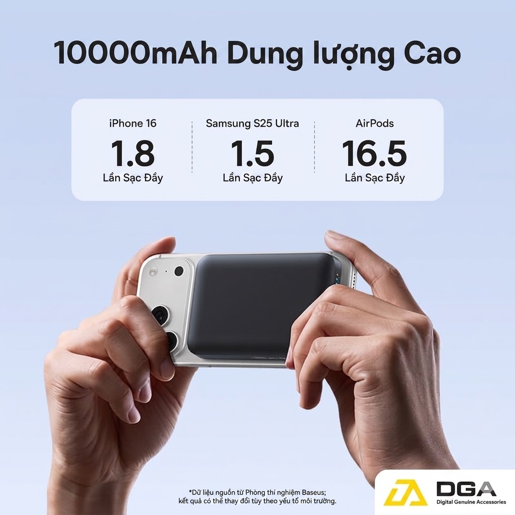 Pin Dự Phòng Không Dây Baseus EnerFill FM11 10000mAh 30W (1*Type-C port, NTC Cooling System, 15W Wireless Charging)