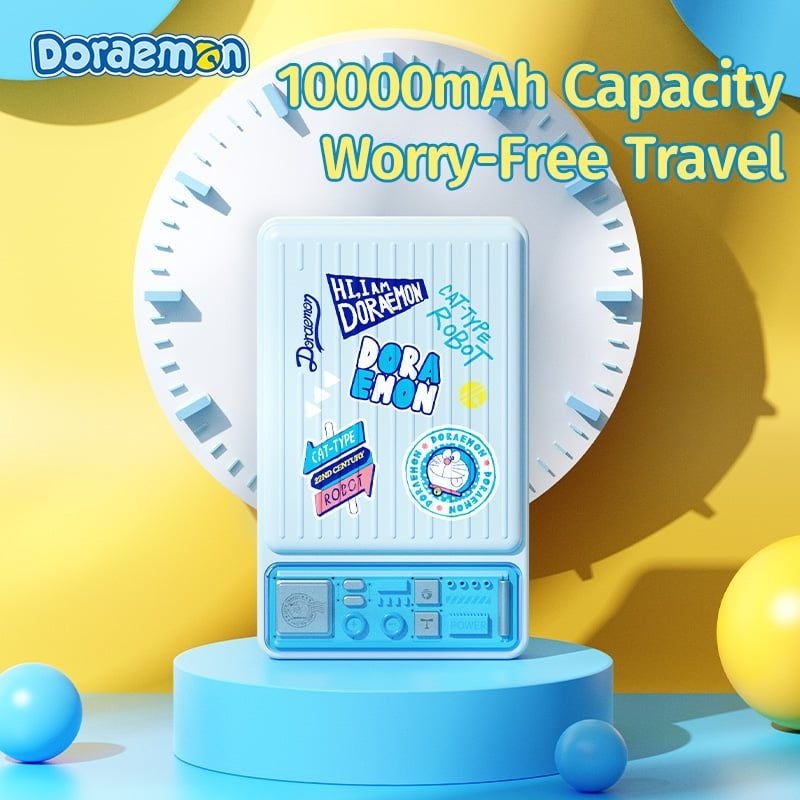 Pin Dự Phòng Không Dây ROCK SPACE Doraemon P92 Dual PD20W Travel Series (10000mAh, Tích Hợp MagSafe, Doraemon Authentic Licensed)
