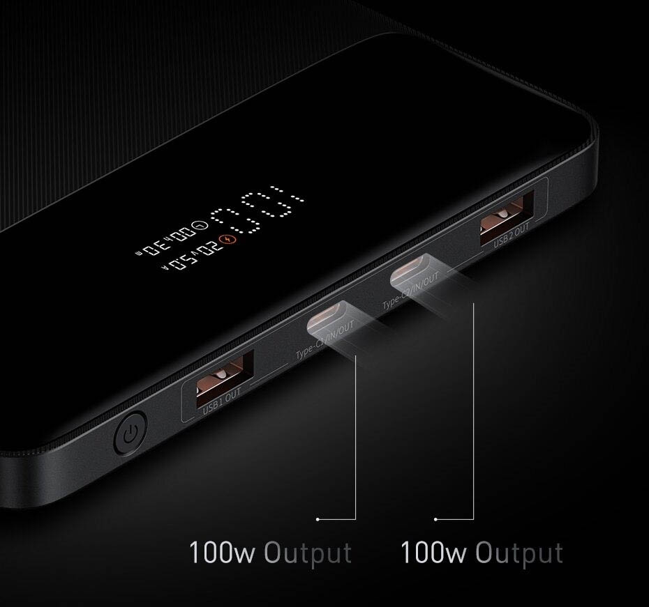 Pin Sạc Dự Phòng Laptop Baseus Blade High Power Digital Display Quick Charge Power Bank 20000mAh 100W (Sạc siêu nhanh, 4 cổng sạc Cx2 + USBx2, kèm cáp C to C, New Upgrade Version)