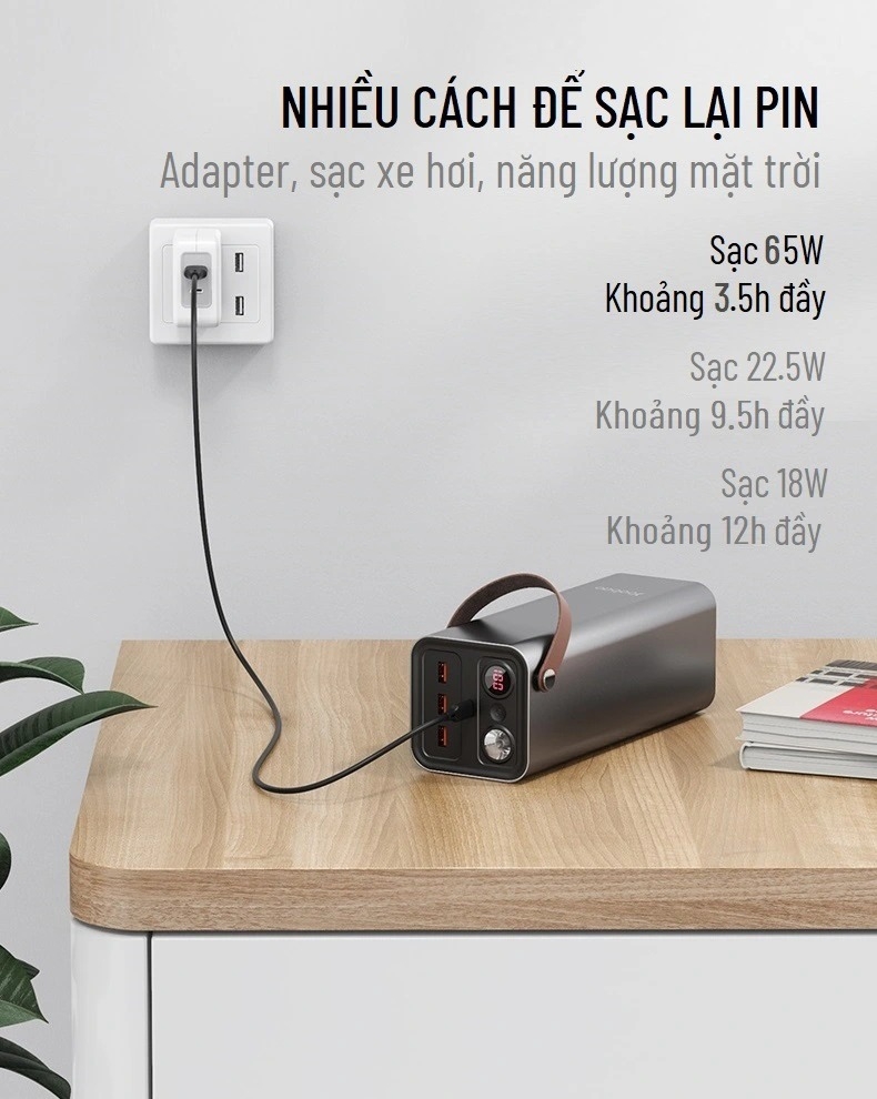 Pin sạc dự phòng 46200mAh Yoobao EN1 65W Sạc nhanh PD3.0 & QC3.0 220V