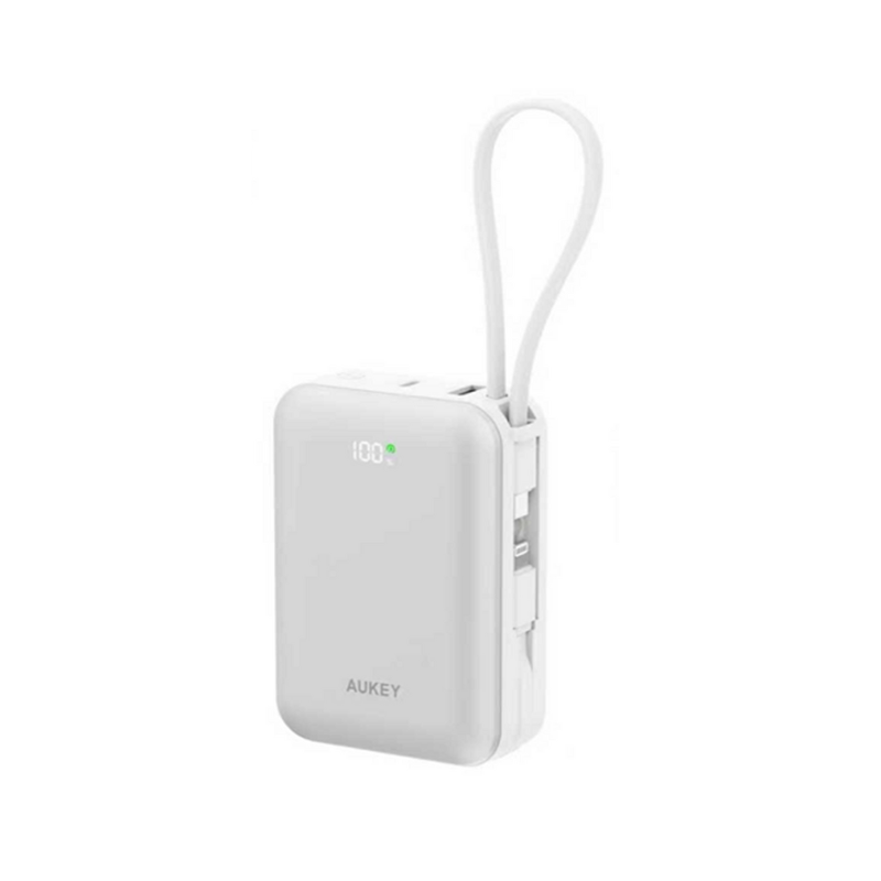 Pin Dự Phòng AUKEY PB-Y92L 20000mAh 35W (CCC / 3C Certification, 1*Type-C + 1*USB-A + 1*Type-C + Lightning Built-in Cable, Digital Display)