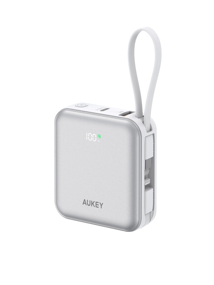 Pin Dự Phòng AUKEY PB-Y92L 20000mAh 35W (CCC / 3C Certification, 1*Type-C + 1*USB-A + 1*Type-C + Lightning Built-in Cable, Digital Display)