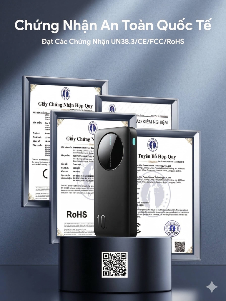 Sạc dự phòng 10000mAh Joyroom PBF12 mang lên được máy bay có 3C