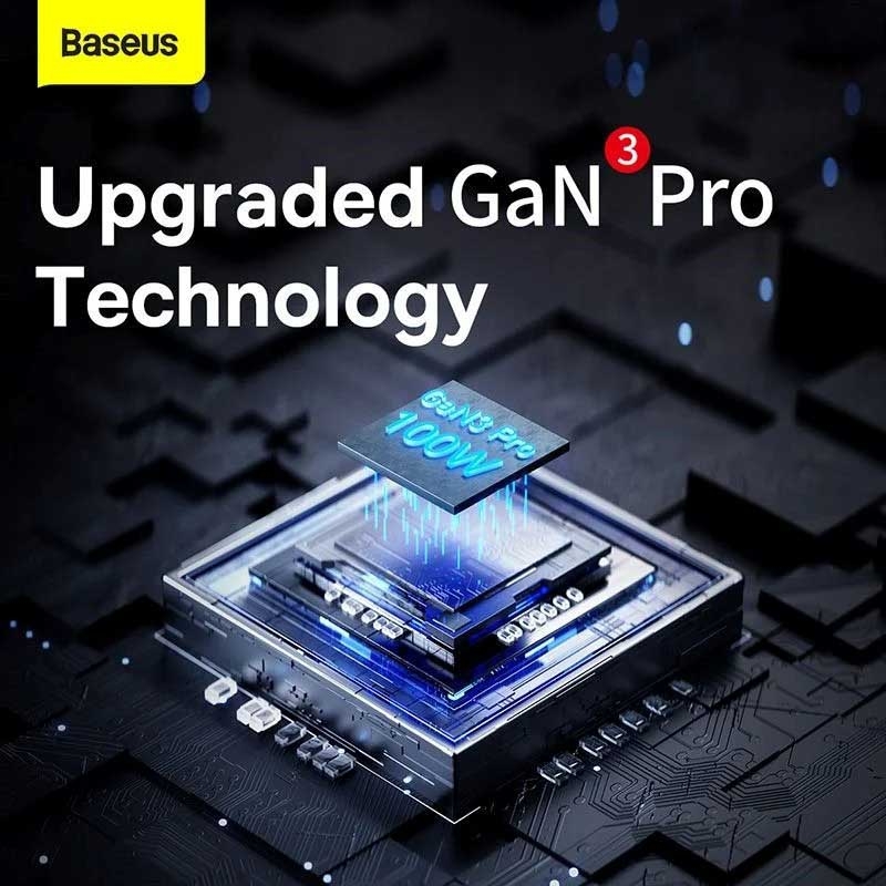 Sạc Nhanh Baseus 65W /100W GaN3 Pro Desktop Powerstrip 6 in 1 AC 100V-220V