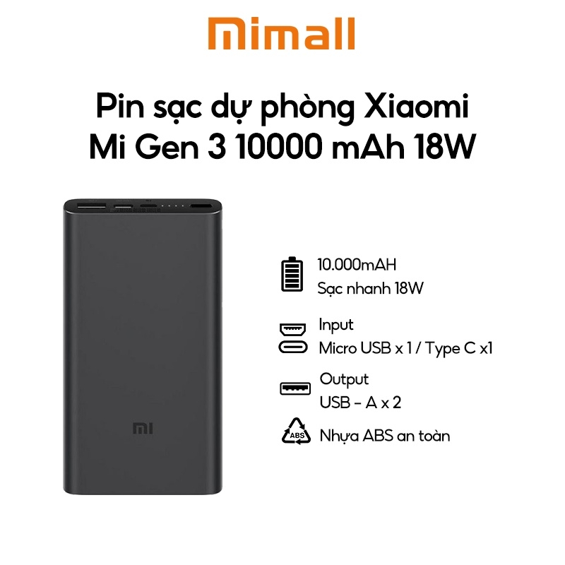 Sạc dự phòng Xiaomi Redmi Power Bank 10000mAh