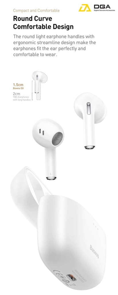 Tai nghe không dây Bluetooth True Wireless Baseus Bowie Series E8 TWS