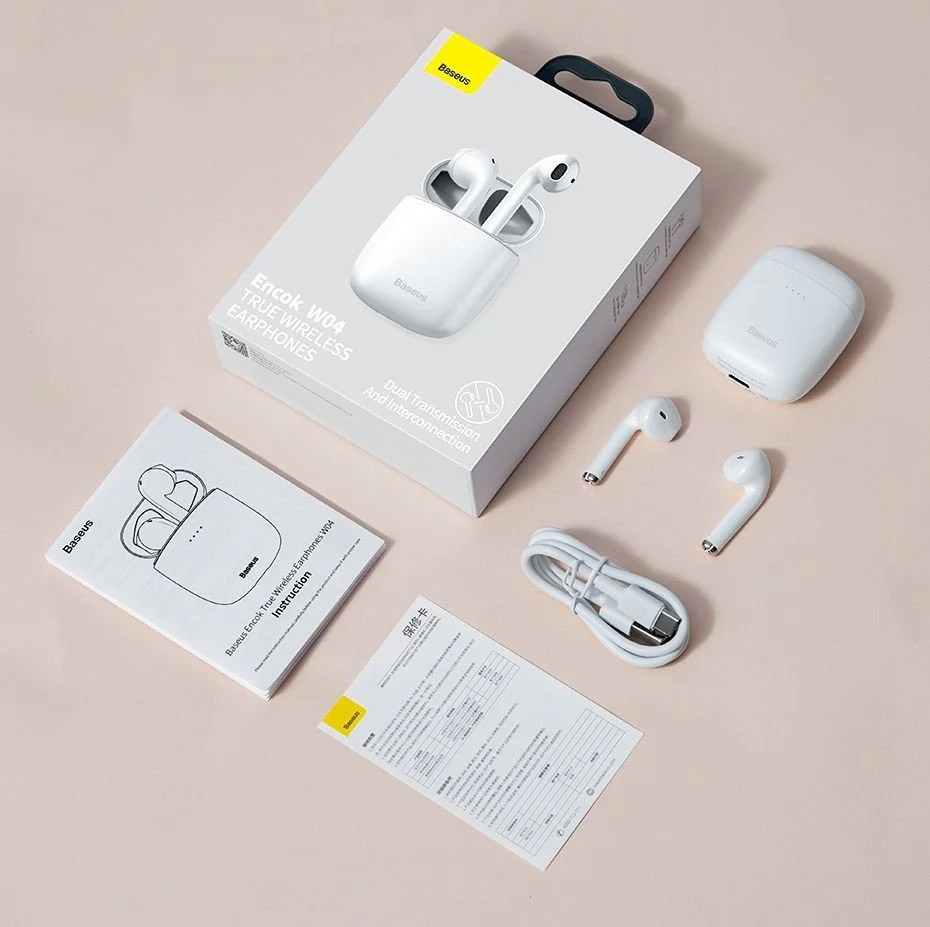 Tai Nghe Bluetooth Baseus Encok True Wireless Earphones W04/ W04 Pro TWS Gen 2 Wireless Charger, New Model 2022