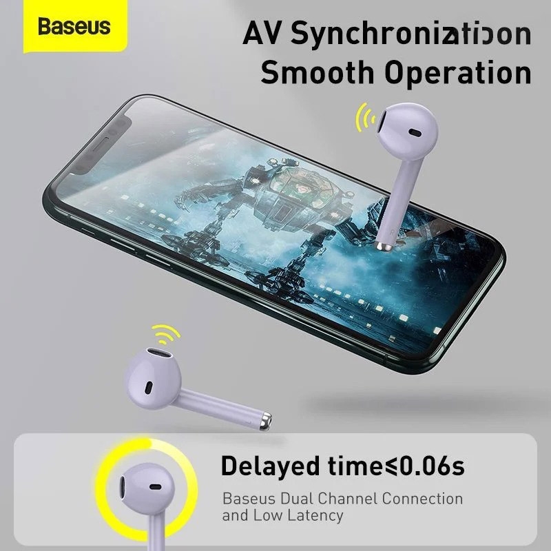 Tai Nghe Bluetooth Baseus Encok True Wireless Earphones W04/ W04 Pro TWS Gen 2 Wireless Charger, New Model 2022