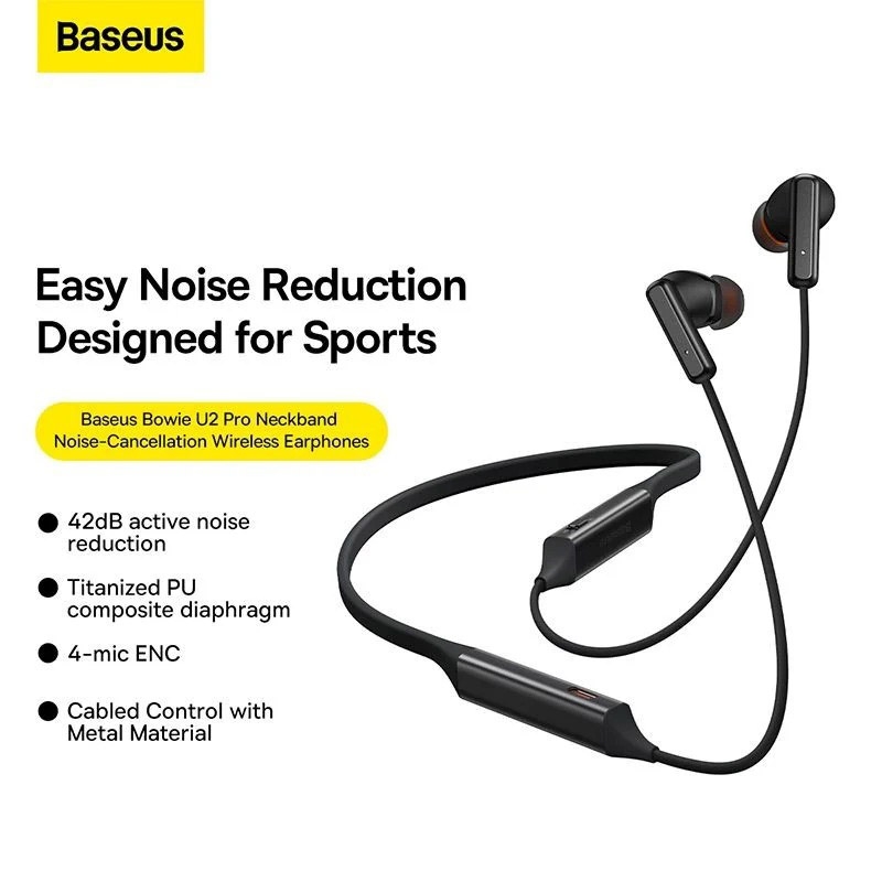 Tai Nghe Bluetooth Thể Thao U2 Pro Neckband Noise-Cancellation Wireless Earphones Bluetooth 5.2 Waterproof