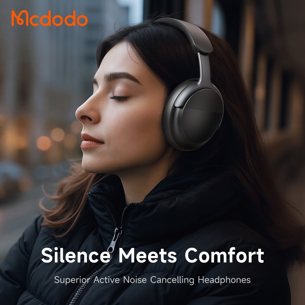 Tai Nghe Chụp Tai Không Dây MCDODO T02 series HP-142 (Bluetooth v5.4, 56H, ANC, 40mm super-magnetic diaphragm, with USB-C Audio Port, Powerful Bass)