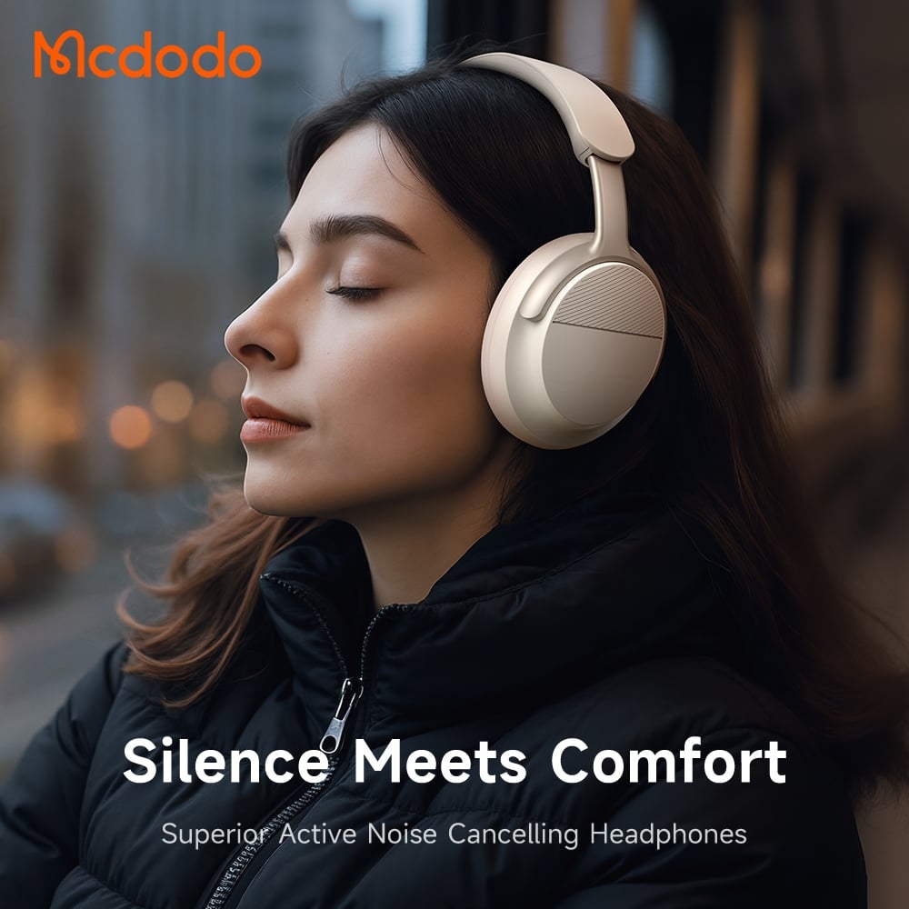 Tai Nghe Chụp Tai Không Dây MCDODO T02 series HP-142 (Bluetooth v5.4, 56H, ANC, 40mm super-magnetic diaphragm, with USB-C Audio Port, Powerful Bass)